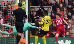 جوتا لاعب ليفربول يسجل في مرمى واتفورد - 2 نيسان 2022 (teamtalk)