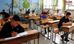 طلاب يؤدون امتحانات الشهادة الثانوية_ 30 من أيار 2022 (سانا)