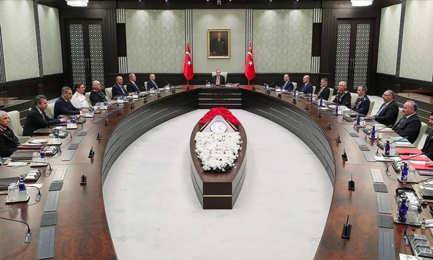اجتماع مجلس الأمن القومي التركي برئاسة رجب طيب أردوغان - 26 أيار 2022 (الأناضول)