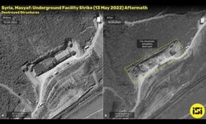 صور أقمار صناعية لمواقع يُزعم أن إسرائيل ضربتها في منطقة مصياف بسوريا - 15 أيار 2022 (ImageSat International)