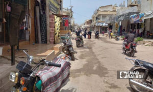 سوق في مدينة طفس ريف درعا الغربي - 18 نيسان 2022 (عنب بلدي/حليم محمد)