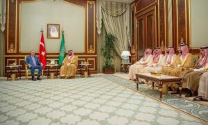 من زيارة الرئيس التركي رجب طيب اردوغان ولقائه بولي العهد السعودي محمد بن سلمان - 29 نيسان 2022 (واس)