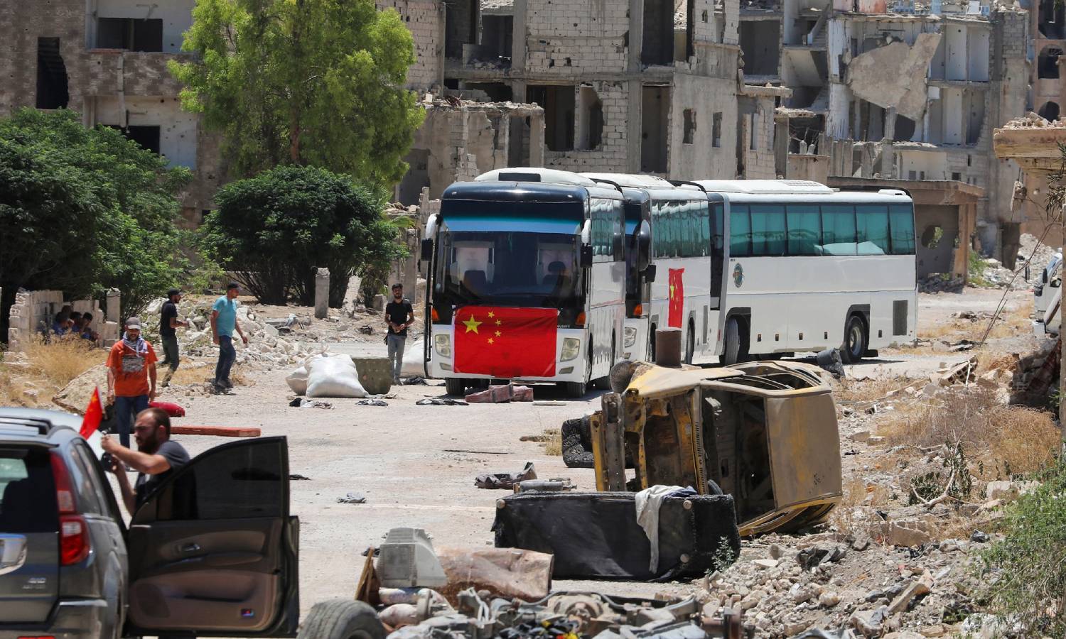 مواقع لتصوير فيلم "Home Operation" الصيني في ريف دمشق (AFP)