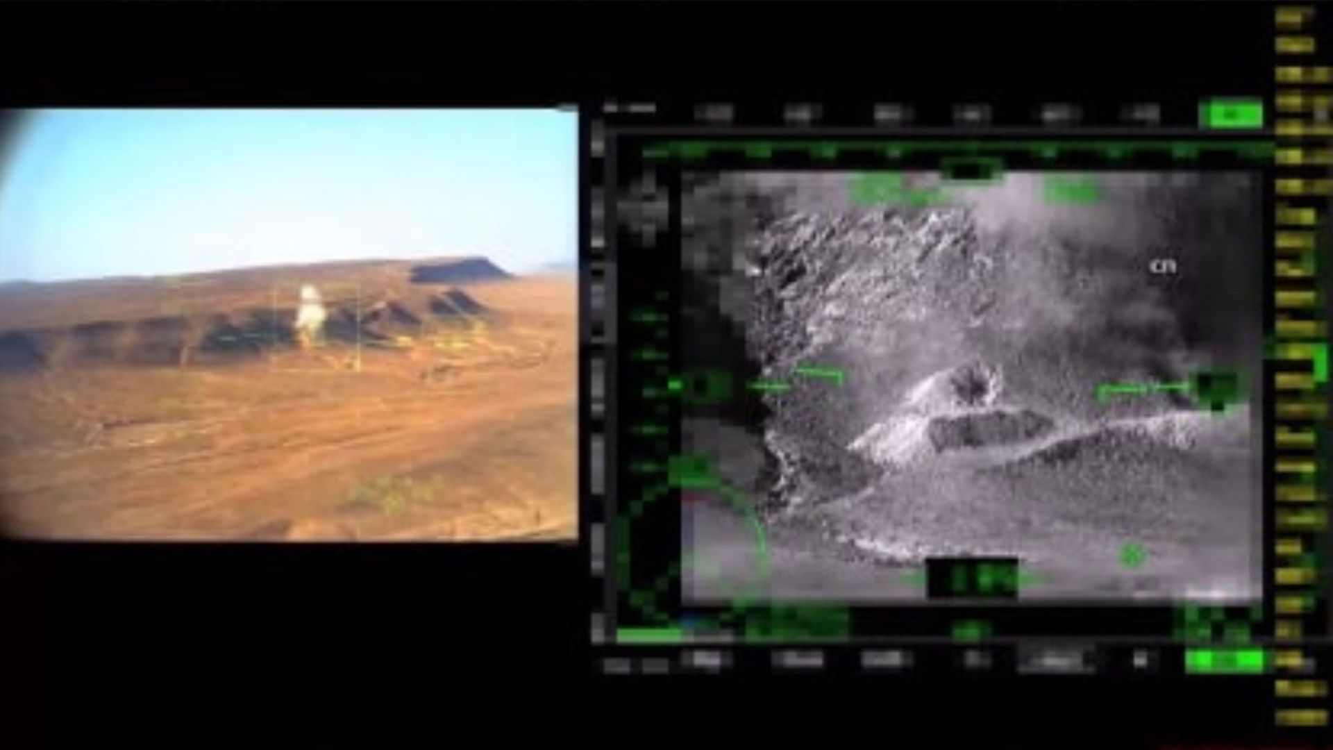 مقطع مصور يظهر استهداف روسيا لجماعة "لواء شهداء القريتين" في التنف 5 من آب 2022 (وزارة الدفاع الروسية)