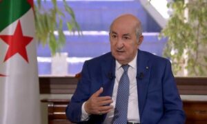الرئيس الجزائري عبد المجيد تبون في لقاء مع وكالة الأنباء الجزائرية - 1 آب 2022 (وكالة الأنباء الجزائرية)