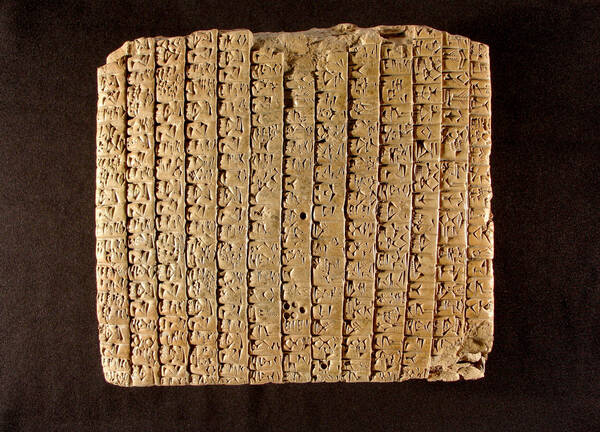 لوح مسماري لأول معاهدة دولية في التاريخ ، بين مملكة إيبلا ومدينة أبرسال في العام 2300 قبل الميلاد - (ANSA)