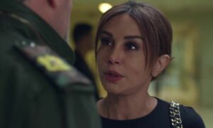 الممثلة السورية كاريش بشار في أحد مشاهد مسلسل كسر عظم (رمضان 2022)