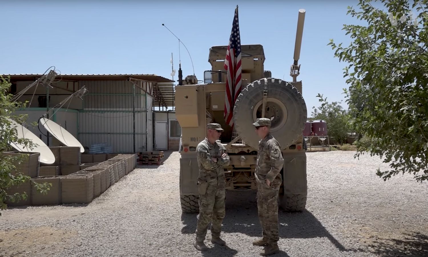 جنود أمريكان في قاعدة الرميلان العسكرية في محافظة الحسكة شمالي سوريا - تموز 2021 (VOA)