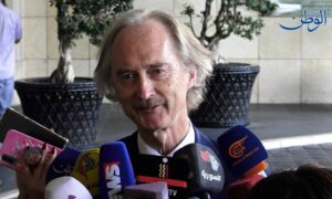 المبعوث الأممي إلى سوريا، غير بيدرسون، في دمشق في 17 من تشرين الأول 2022 (صحيفة الوطن)