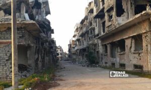 شوارع في حي القرابيص بمدينة حمص - 24 من كانون الثاني 2019 (عنب بلدي)