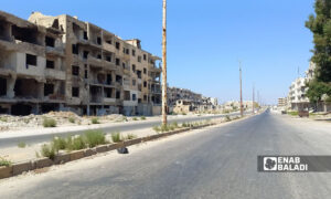 أحد شوارع حي الخالدية في حمص- 8 أيلول 2022 (عنب بلدي/ عروة المنذر)