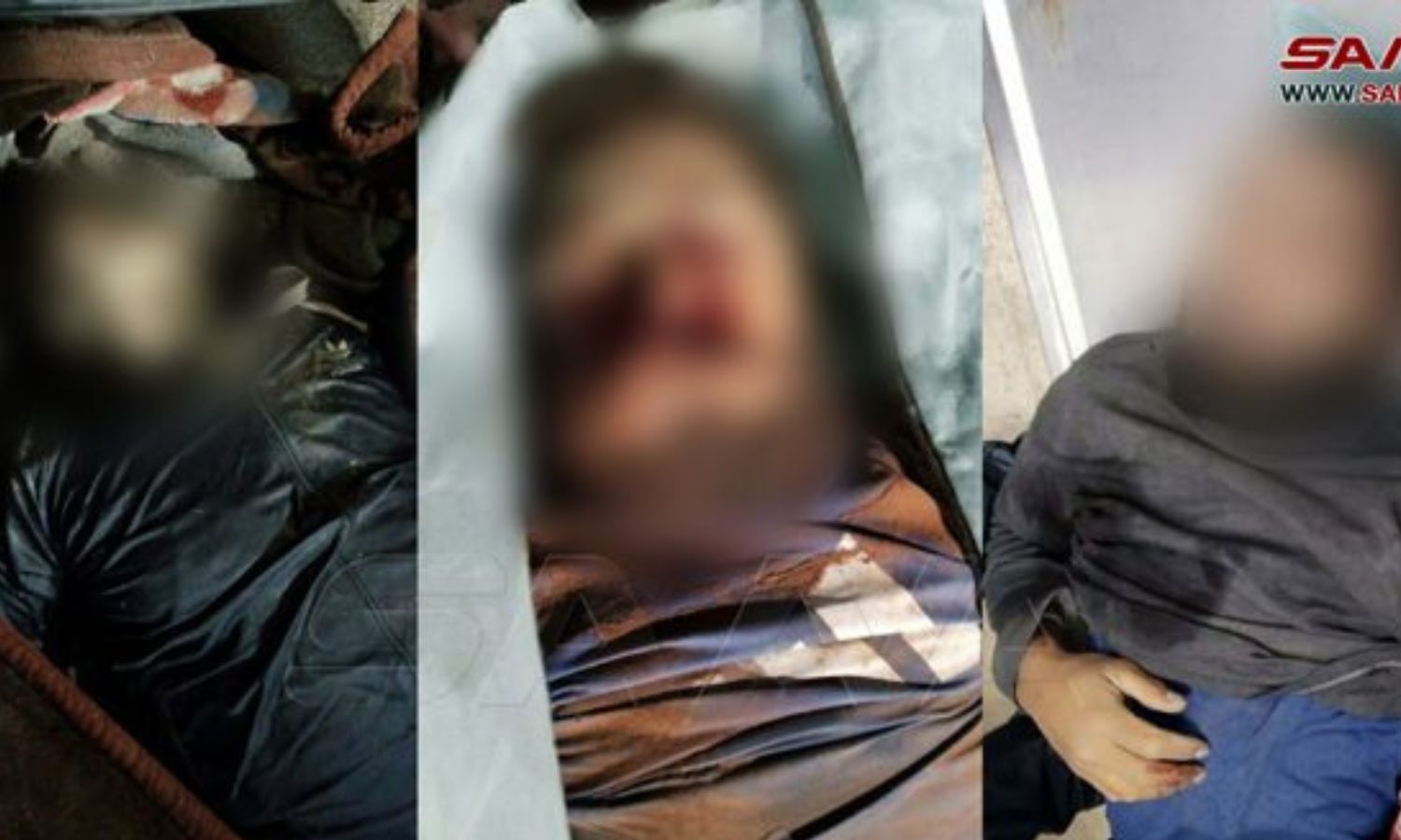 جثث لقياديين في تنظيم "الدولة الإسلامية" أعلنت قوات النظام السوري العثور عليها في حي طريق السد بمدينة درعا جنوبي سوريا- 19 من تشرين الثاني 2022 (سانا)
