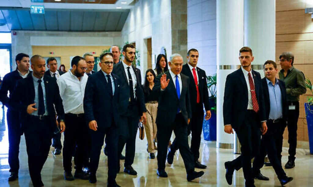 رئيس الوزراء الإسرائيلي بنيامين نتنياهو في "الكنيست"_ 28 من كانون الأول (تايمز أوف إسرائيل)