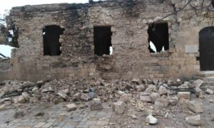 أحد المواقع الأثرية المتضررة في محافظة حلب شمال غربي سوريا جراء الزلزال- 23 شباط 2023 (المديرية العامة للآثار والمتاحف/ فيس بوك)