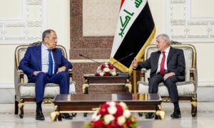 الرئيس العراقي، عبد اللطيف رشيد ووزير الخارجية الروسي سيرجي لافروف في بغداد - 6 شباط 2023 (الرئاسة العراقية)