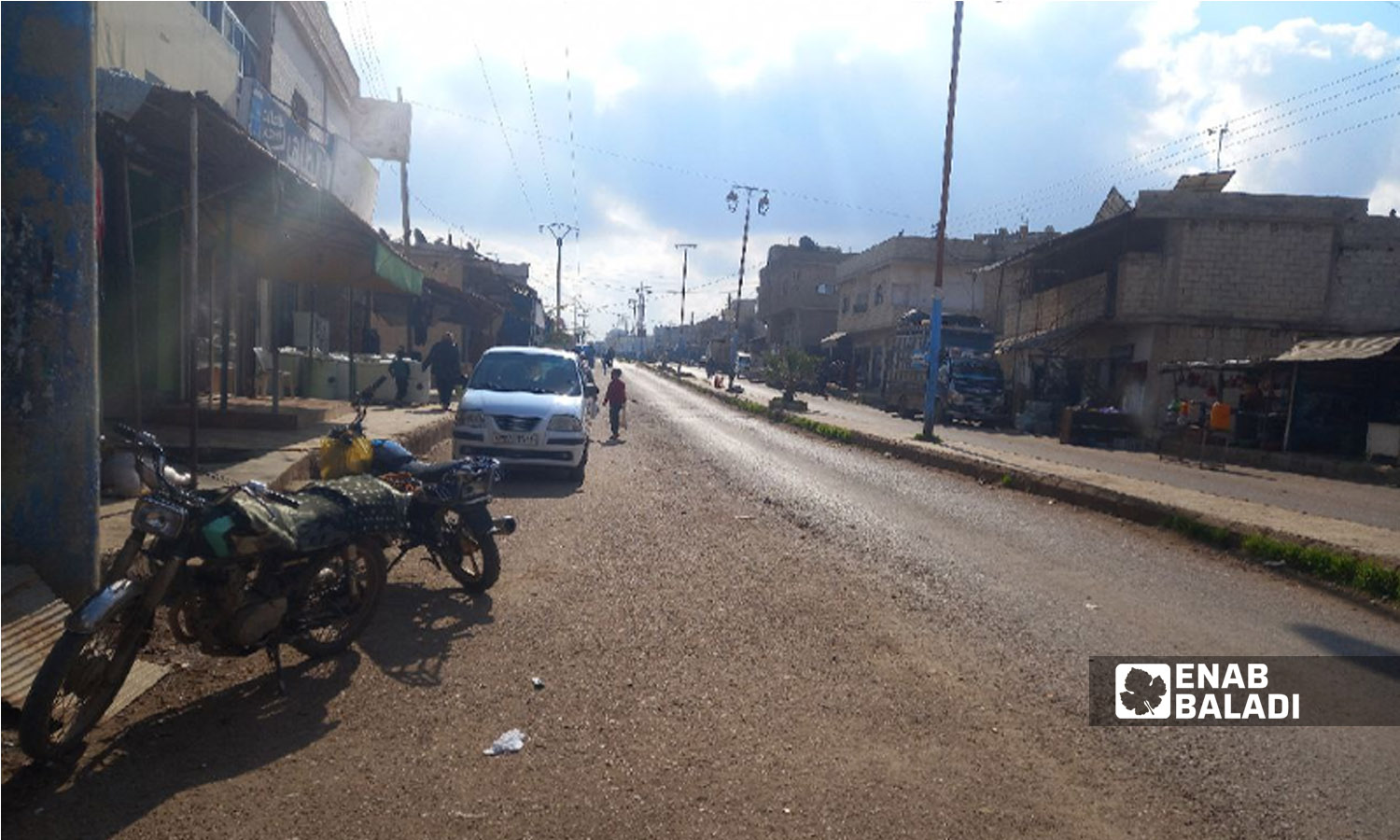 الشارع العام في بلدة المزيريب في ريف درعا الغربي- 28 كانون الثاني 2022 (عنب بلدي/ حليم محمد)