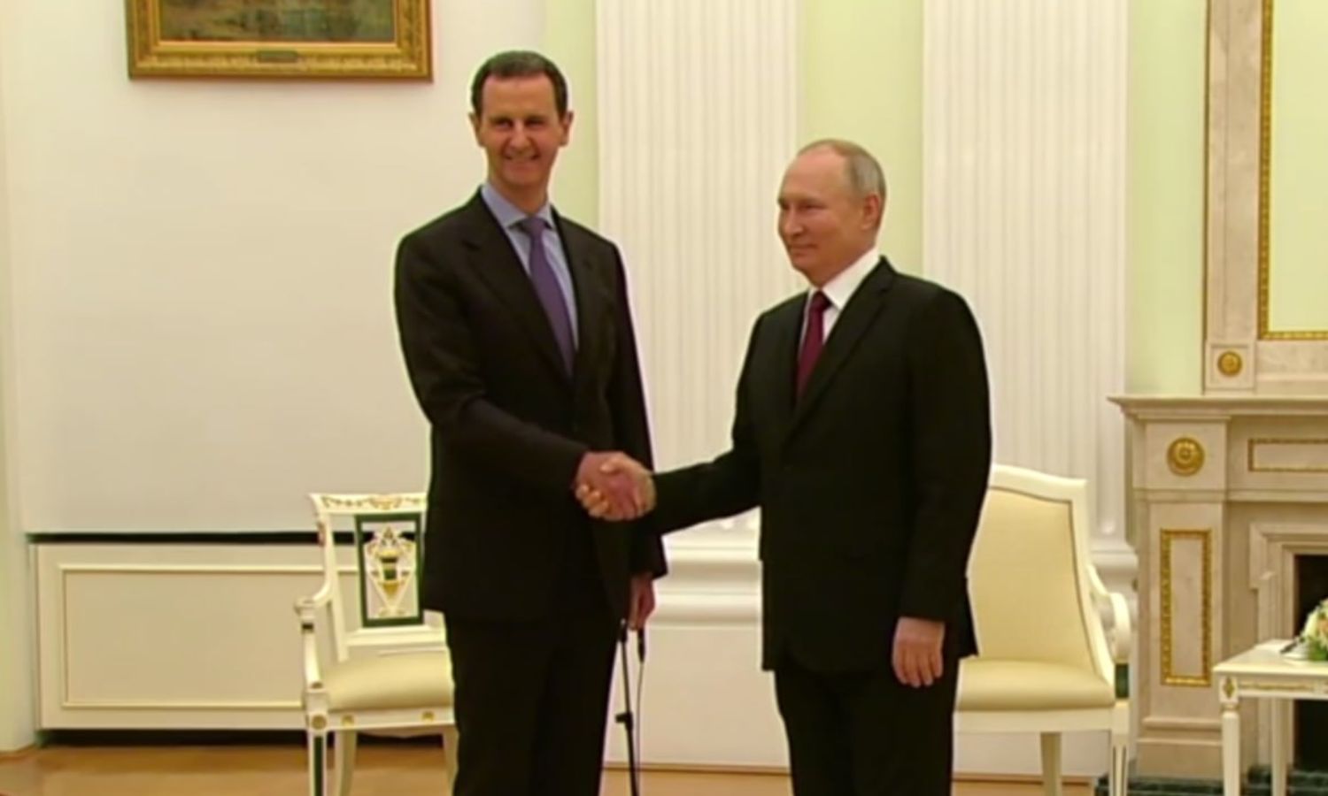 الرئيس الروسي فلاديمير بوتين يلتقي رئيس النظام السوري بشار الأسد في موسكو- 15 من آذار 2023 (سبوتنك)
