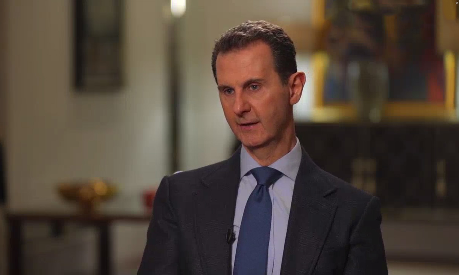 رئيس النظام السوري بشار الأسد خلال مقابلة صحفية في روسيا- 16 آذار 2023 (سبوتنيك/ لقطة شاشة)