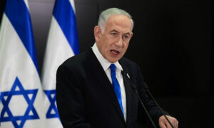 نتنياهو في المؤتمر الصحفي 10 نيسان 2023 (تايمز أوف إسرائيل)