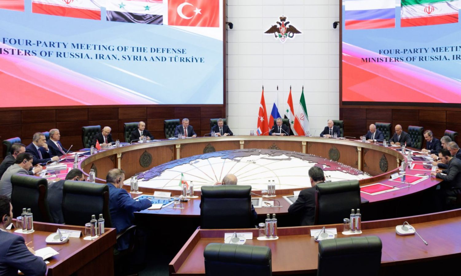 اجتماع وزراء الدفاع وقادة الاستخبارات لكل من النظام السوري وتركيا وروسيا وإيران في موسكو- 25 من نيسان (سبوتنيك)