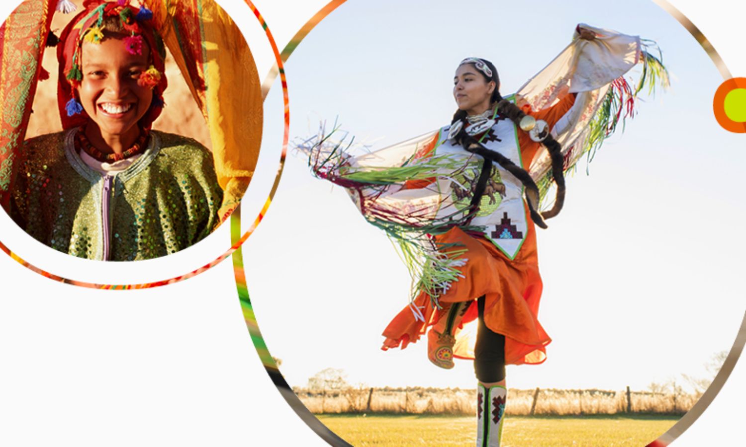 شابتان ترتديان ملابس تعبر عن ثقافة مجتمعاتهما الأصلية (الويبو)