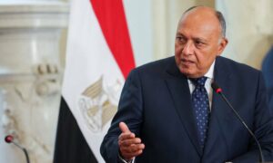 وزير الخارجية المصري سامح شكري-18 آذار 2023 (رويترز)