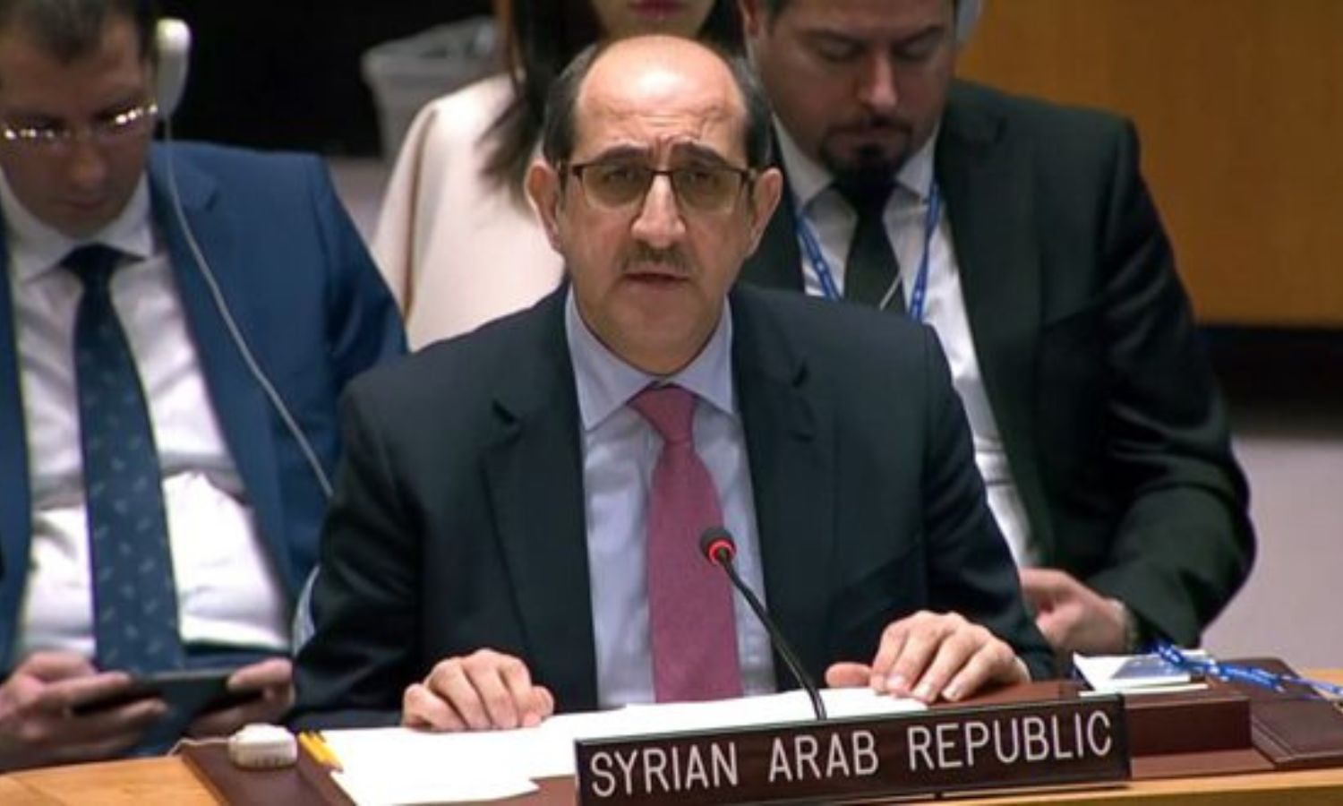 مندوب النظام السوري لدى الأمم المتحدة بسام صباغ 2023 (سانا)