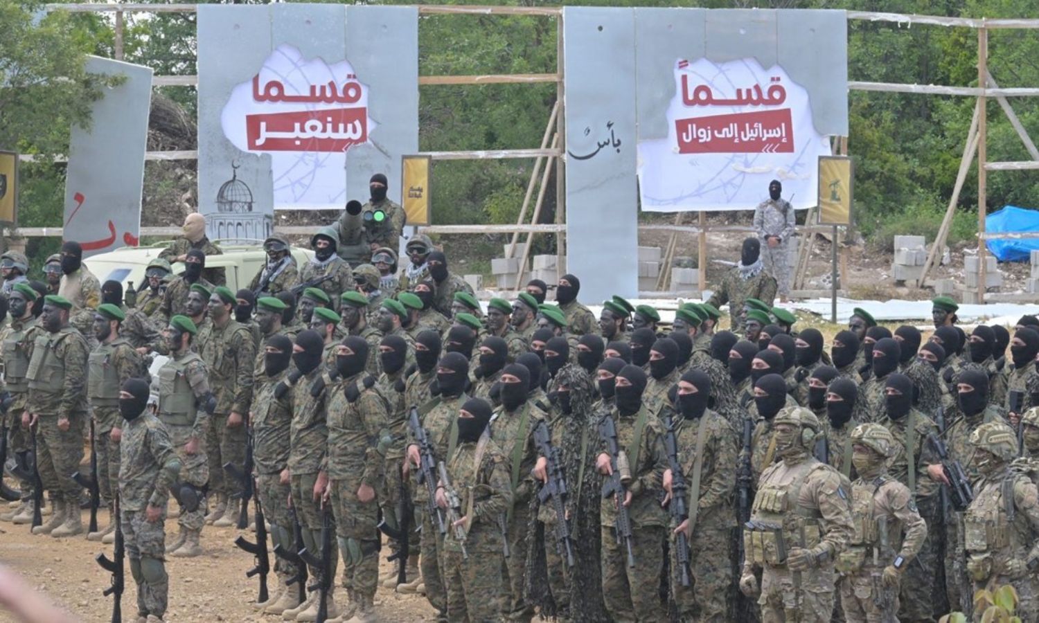 صورة للمناورات العسكرية لحزب الله اللبناني 21 أيار 2023 (رويترز)