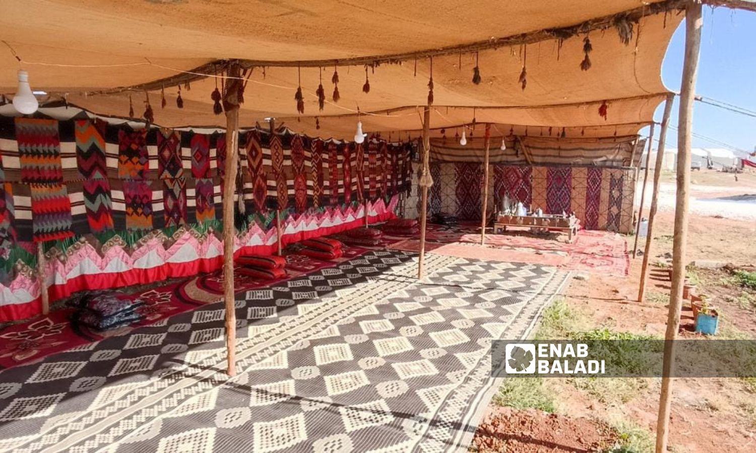 خيمة في مخيم "النصر" في منطقة حربنوش شمالي إدلب- 25 من أيار 2023 (عنب بلدي/ عبد الكريم الثلجي)