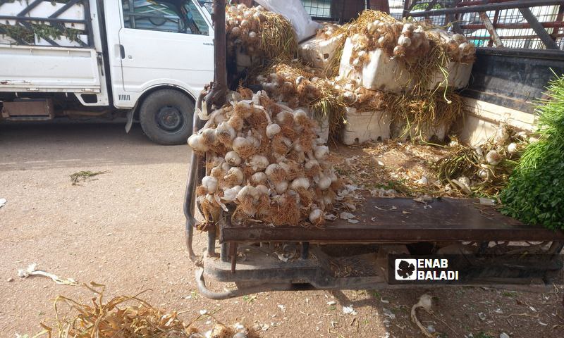 الثوم في سوق الهال في درعا 26 من أيار 2023 (عنب بلدي/ حليم محمد)