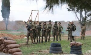 قوات "الفيلق الثالث" خلال تدريبات عسكرية شمالي سوريا- 16 من آذار 2023 (الفيلق الثالث/ تلجرام)