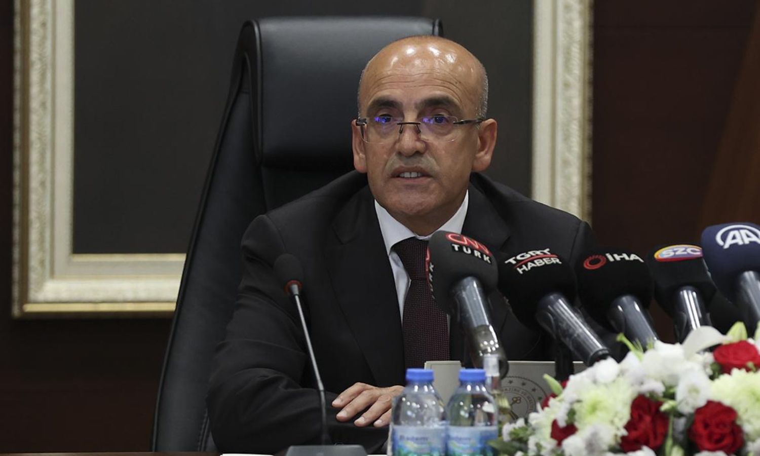 وزير الخزانة والمالية التركي، محمد شيمشك (TRT HABER)