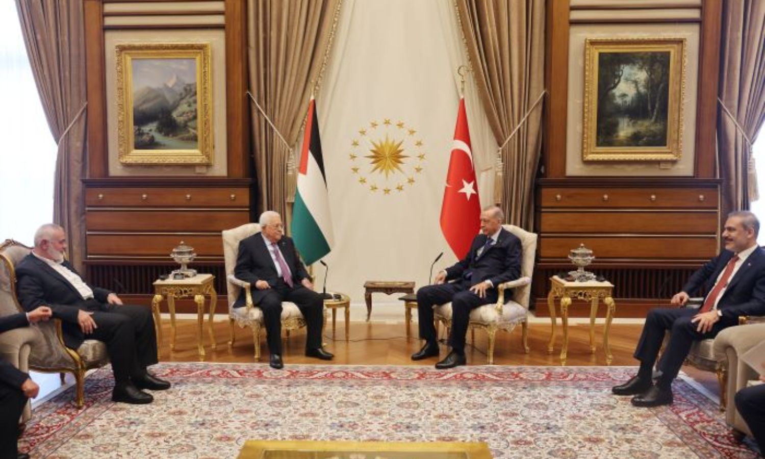 أردوغان يلتقي عباس وهنية في أنقرة- 26 من تموز 2023 (وفا)