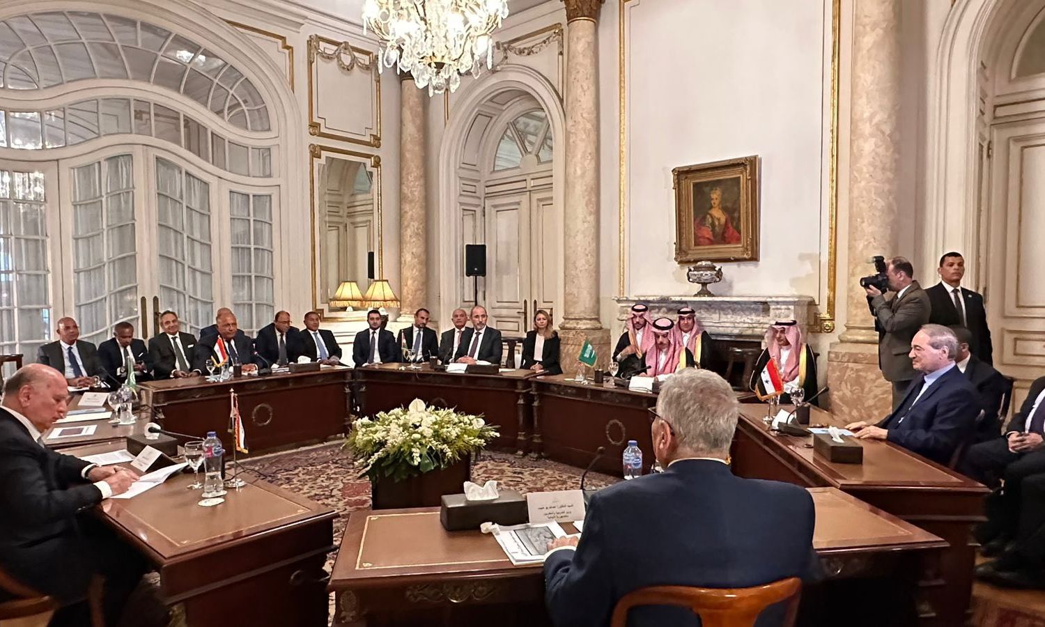 اجتماع "لجنة الاتصال العربية" بشأن سوريا في العاصمة المصرية، القاهرة- 15 من آب 2023 (المتحدث باسم الخارجية المصرية/ تويتر)