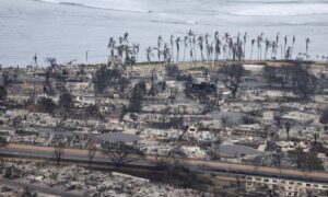 لقطة جوية تظهر آثار الدمار الناتج عن حرائق هاواي 11 آب 2023 (رويترز)