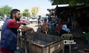 سوق الهال في مدينة إدلب شمالي سوريا - 9 من آب 2023 (عنب بلدي/ شمس الدين مطعون)
