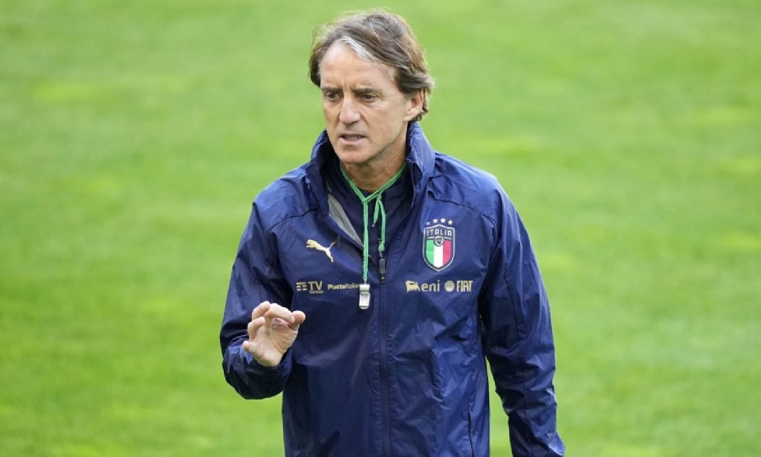 مدرب كرة القدم الإيطالي روبرتو مانشيني- 13 من حزيران 2022 (Martin Meissner / AP Photo)