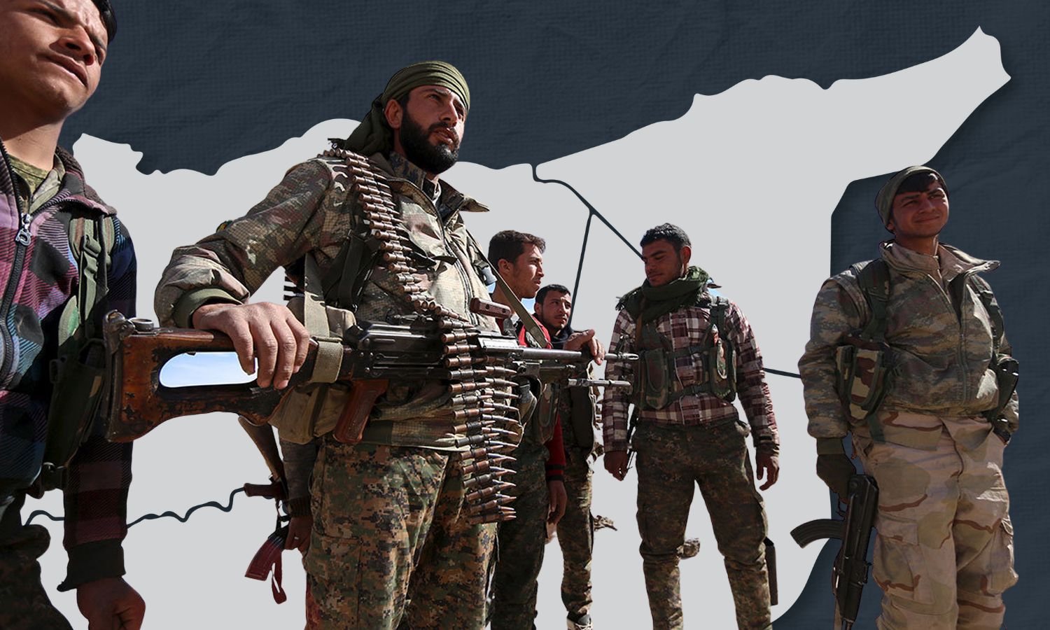 مقاتلون من قوات سوريا الديمقراطية (تعديل عنب بلدي)