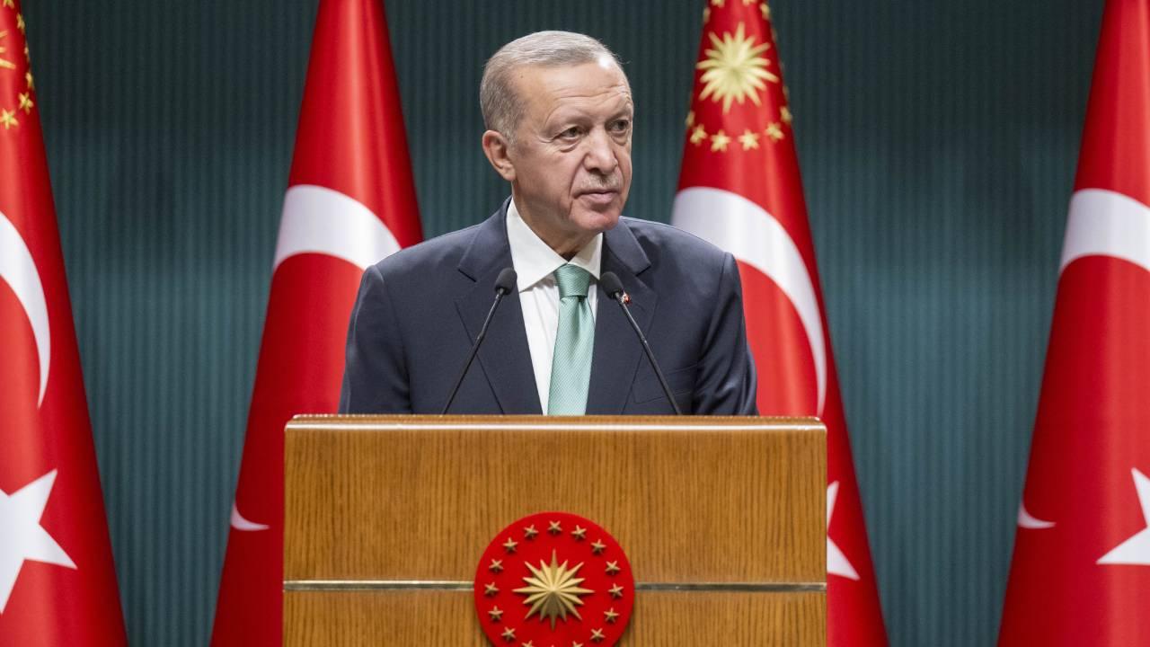 الرئيس التركي، رجب طيب أردوغان، خلال اجتماعه مع مجلس الوزراء- (TRT HABER)