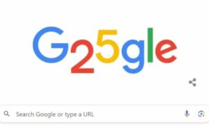 "جوجل" تحتفل عبر محرك البحث بعيد ميلادها الـ 25 - 27 أيلول 2023 (لقطة شاشة)