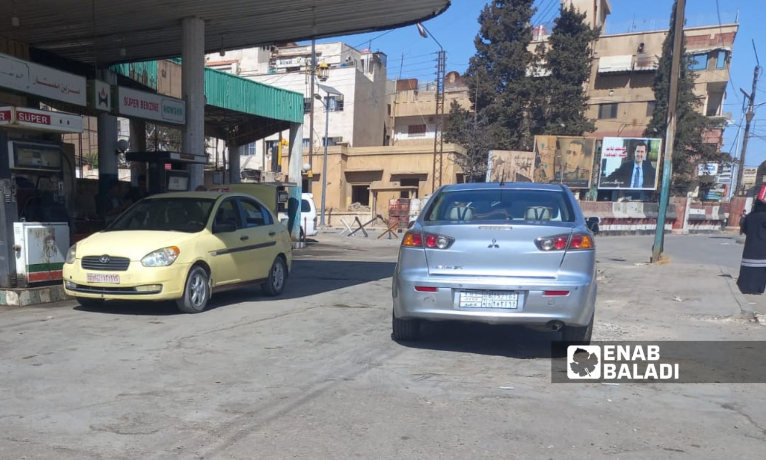 كازية "حوشو" قرب دوار "السبع بحرات" في مدينة القامشلي- 16 من أيلول 2023 (عنب بلدي/ ريتا أحمد)