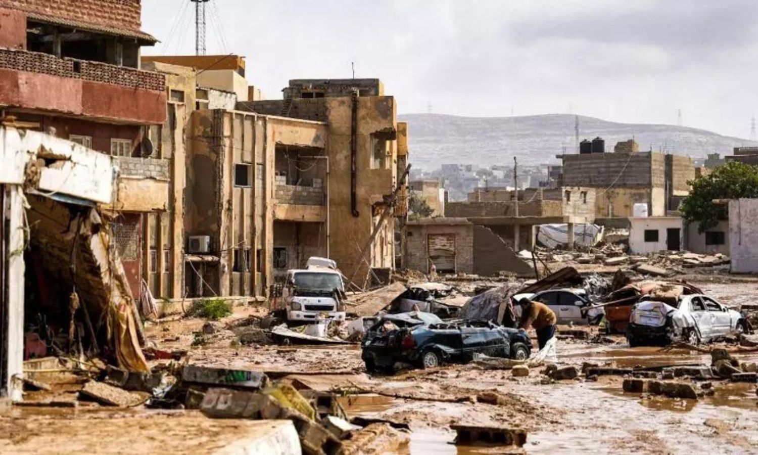 إعصار "دانيال" 9 آلاف شخص في مدينة درنة الليبية لا يزالون في عداد المفقودين 12 أيلول 2023 (AFP)