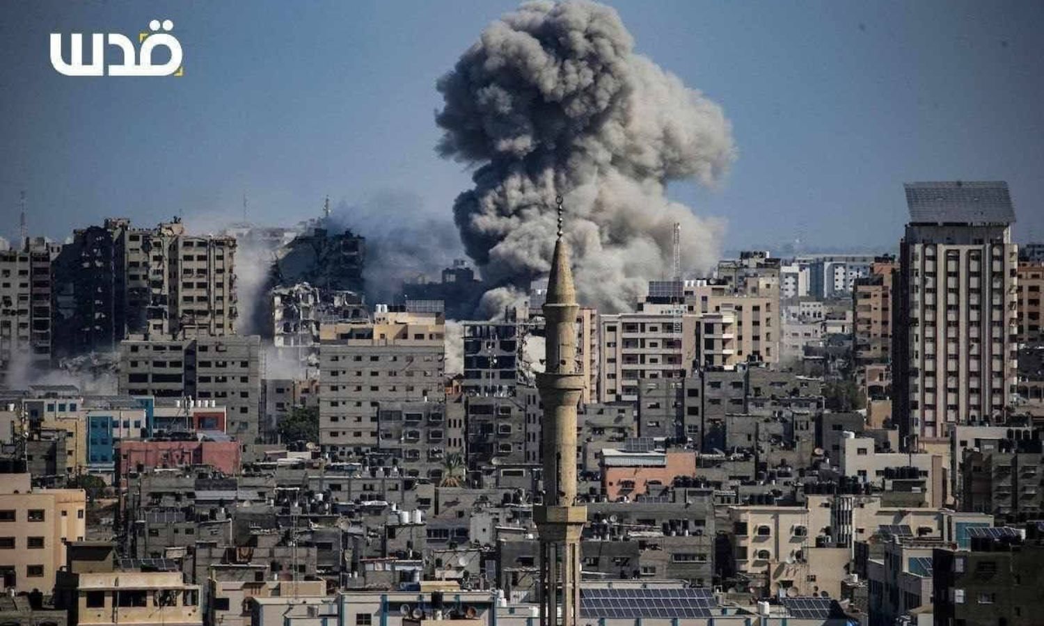 استهداف قطاع غزة ضمن عملية السيوف الحديدية الإسرائيلية 16 من تشرين الأول 2023 (شبكة قدس)