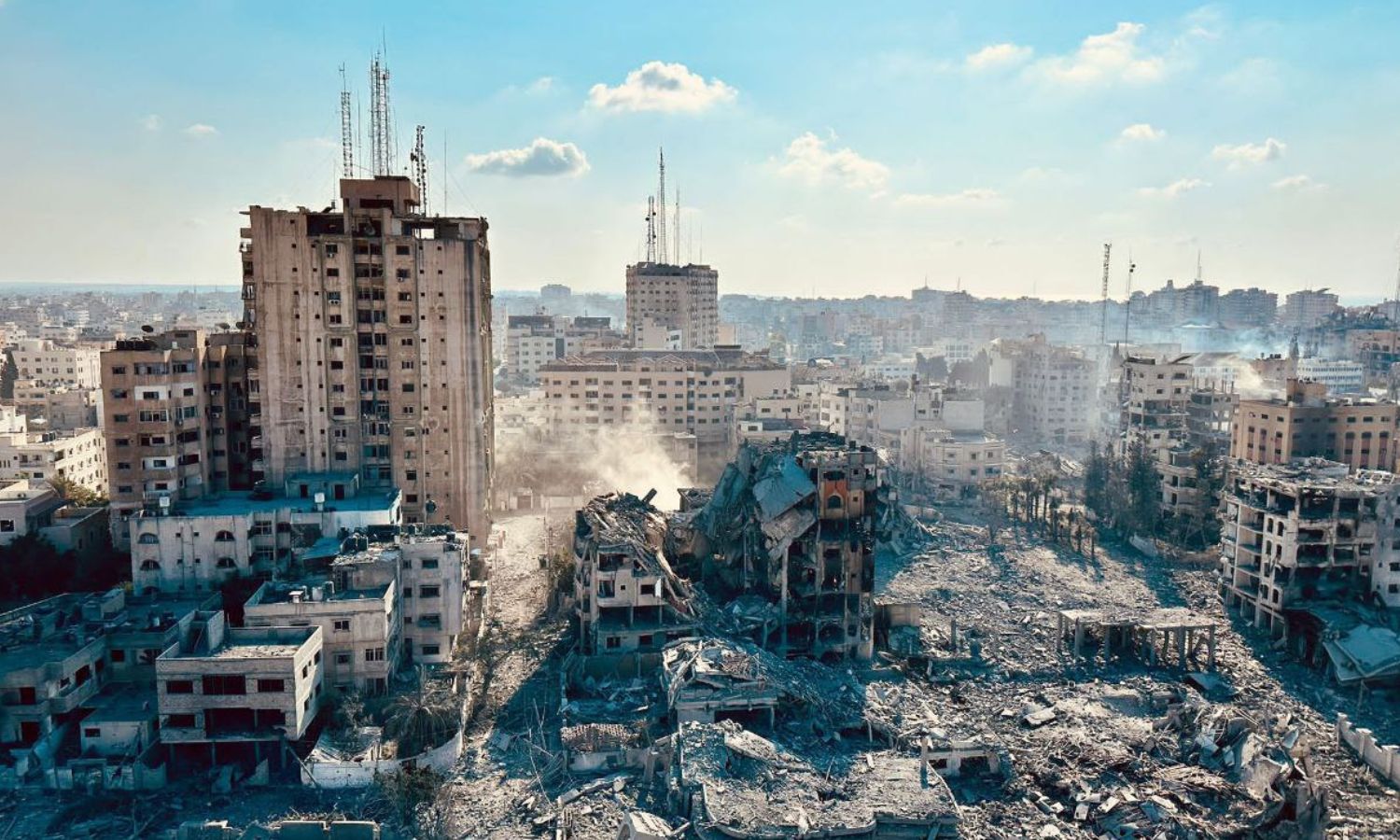جانب من الدمار الذي ألحقه القصف الإسرائيلي على قطاع غزة- 11 من تشرين الأول (وكالة غزة الآن)