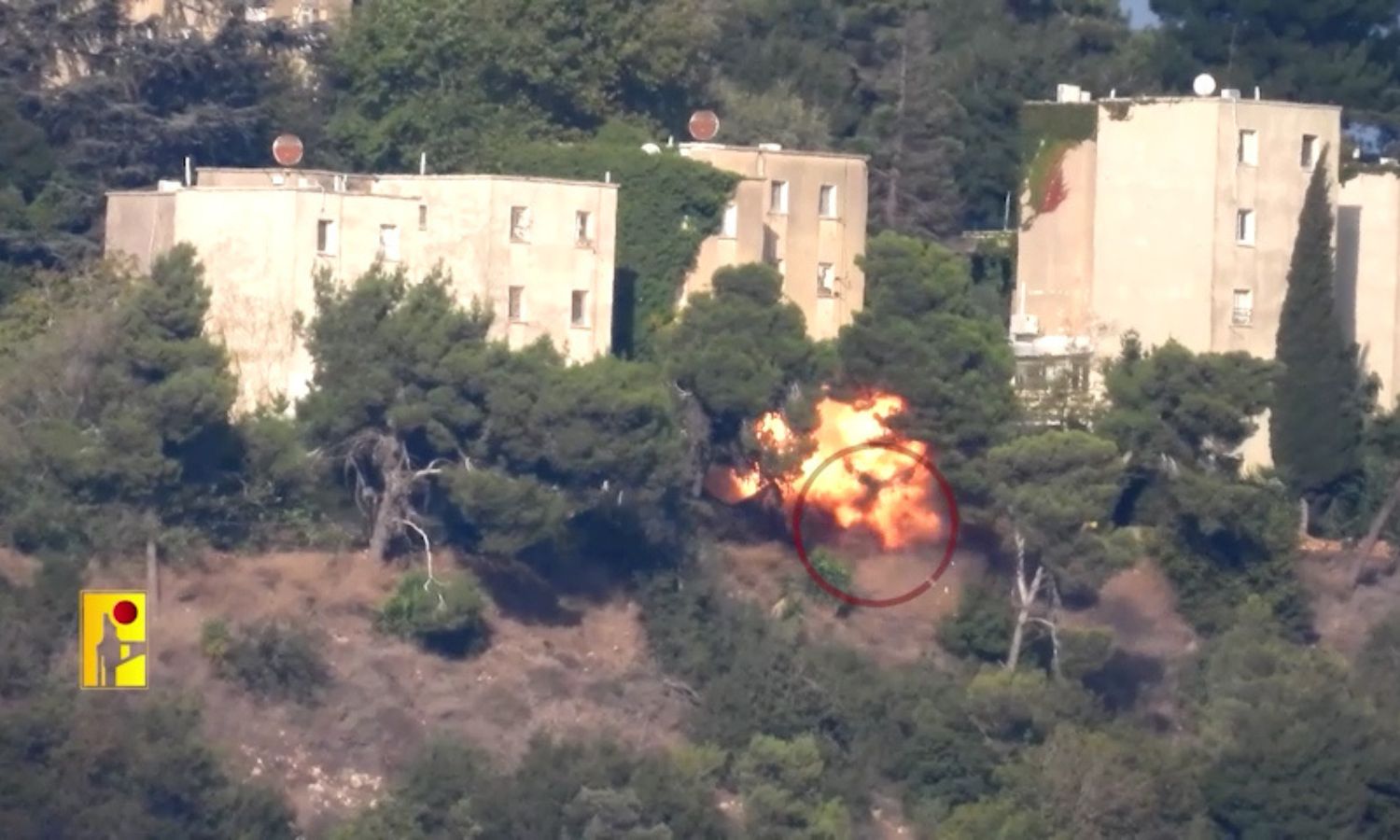 استهداف موقع عسكري إسرائيلي من قبل حزب الله جنوبي لبنان 20 من تشرين الأول 2023 (المنار)