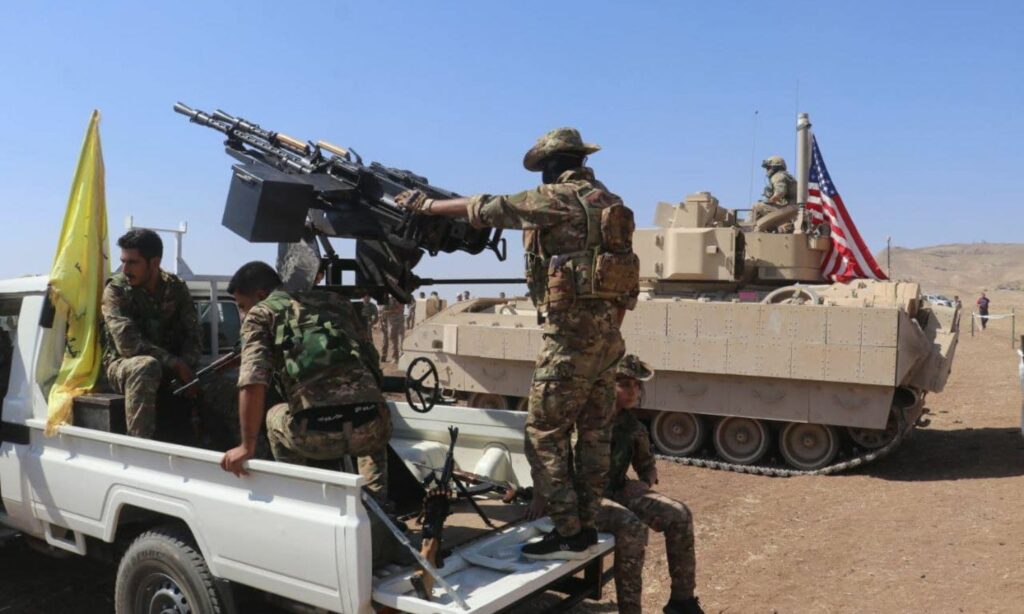 تدريبات عسكرية لقوات أمريكية وقسد شرقي محافظة الحسكة- 7 من أيلول 2022 (SDF)