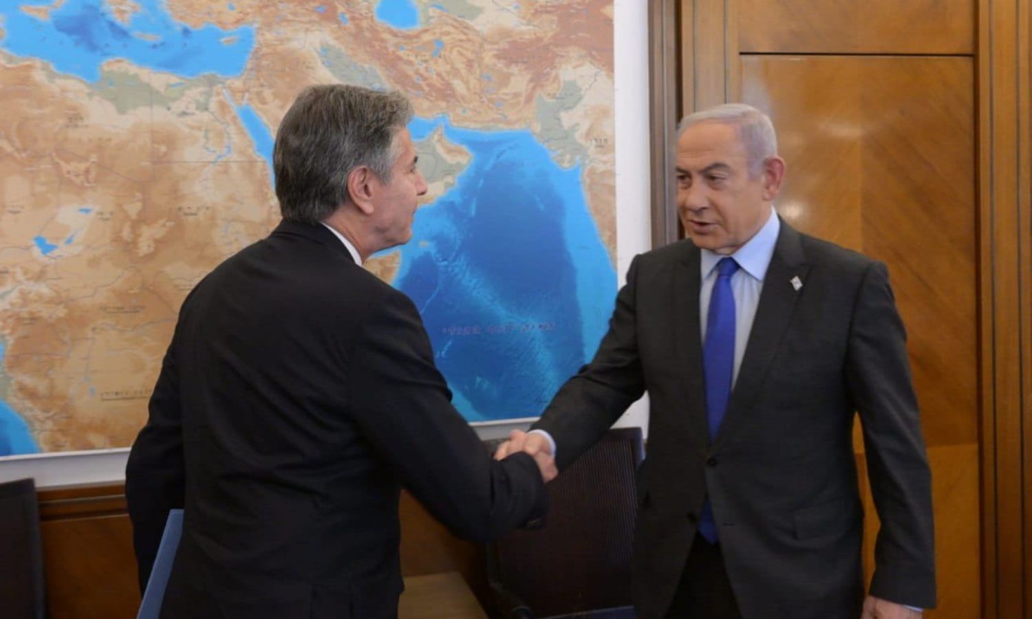 نتنياهو يلتقي وزير الخارجية الأمريكي الذي زار إسرائيل للمرة الرابعة منذ بدء التصعيد عبى غزة- 30 من تشرين الثاني 2023 (رئاسة وزراء إسرائيل/ إكس)