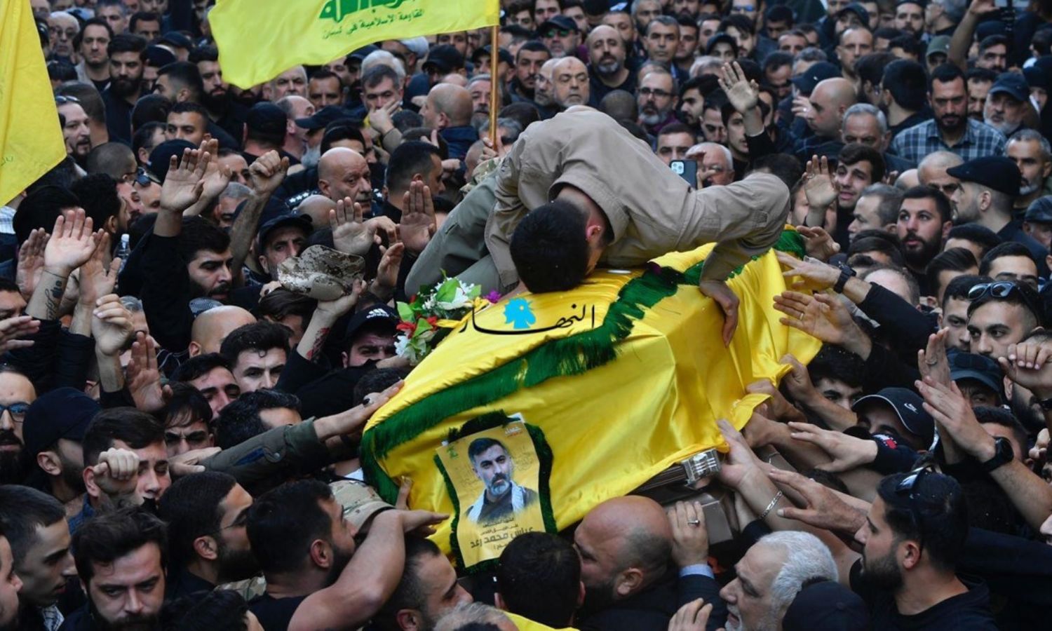 تشييع قتلى حزب الله في قصف إسرائيلي 23 من تشرين الثاني 2023 (النهار اللبنانية)