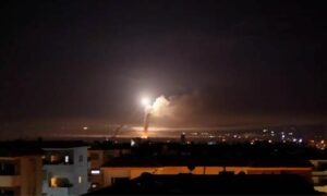 قصف جوي إسرائيلي استهدف محيط العاصمة السورية دمشق- 10 من أيار 2023 (رويترز)
