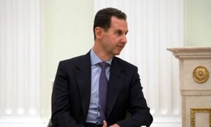 رئيس النظام السوري، بشار الأسد خلال اجتماع مع الرئيس الروسي فلاديمير بوتين في الكرملين في موسكو 15 آذار 2023 (رويترز)